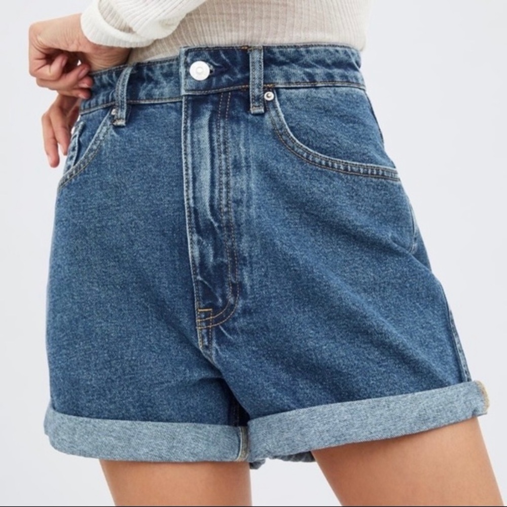 Zara High Waisted Mom Jean Shorts